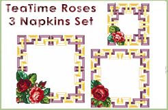 TeaTime Roses - 3 Napkins Set