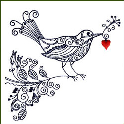 Bird with Valentine