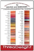 Variegated Embroidery Thread Color Card