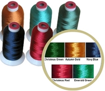 10 Polyester Threads Kit 5 DARK COLORS ThreaDelight