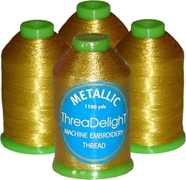 Metallic Embroidery 4-Cone Thread Kit - Antique Gold ThreaDelighT