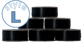 144 L Size Plastic-Sided Bobbins BLACK