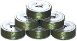 144 L Size Pre-Wound Plastic Sided Bobbins - Insect Green (P721)