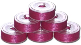 144 L Size Pre-Wound Plastic Sided Bobbins - Light Plum (P567)