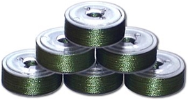 72 L Size Pre-Wound Plastic Sided Bobbins - Parrot Green (P752)