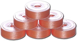 72 L Size Pre-Wound Plastic Sided Bobbins - Peach (P826)