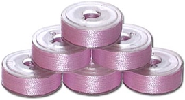 144 L Size Pre-Wound Plastic Sided Bobbins - Pink Plum LT (P565)