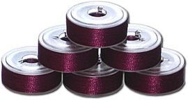 144 L Size Pre-Wound Plastic Sided Bobbins - Plum DK (P570)