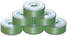 72 L Size Pre-Wound Plastic Sided Bobbins - Yellow Green LT (P719)