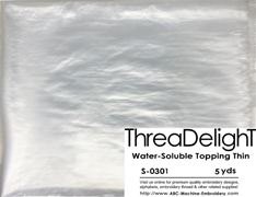 Water Soluble Film Topping Thin - 24" x 5 yards