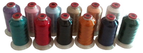 12 Polyester Embroidery Threads Kit 12 Basic Colors ThreaDelight