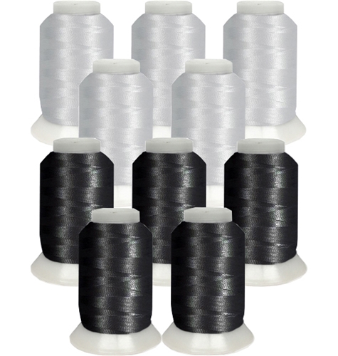 Bobbin 10 Threads Kit 5 Black & 5 White