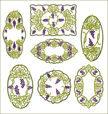 In-hoop Grape Doilies