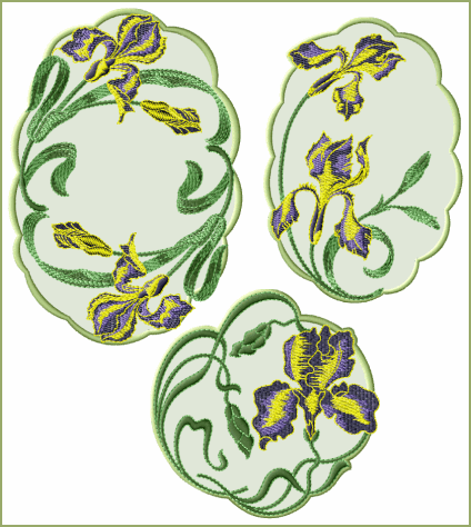 In-hoop Iris Doilies