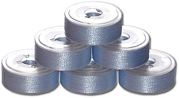 72 L Size Pre-Wound Plastic Sided Bobbins - Blue Violets LT (601)