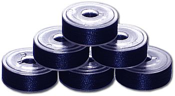 72 L Size Pre-Wound Plastic Sided Bobbins - Blueberry Blue (637)