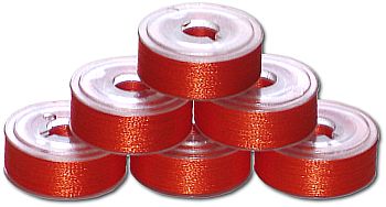 72 L Size Pre-Wound Plastic Sided Bobbins - Bright Orange (P823)