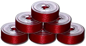 72 L Size Pre-Wound Plastic Sided Bobbins - Christmas Red (P533)