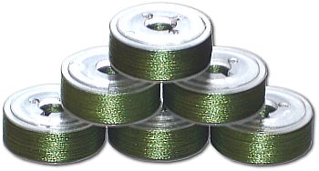 721 L Size Pre-Wound Plastic Sided Bobbins - Insect Green (P721)
