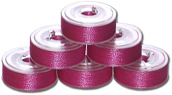 72 L Size Pre-Wound Plastic Sided Bobbins - Light Plum (P567)