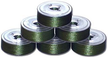144 L Size Pre-Wound Plastic Sided Bobbins - Parrot Green (P752)