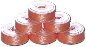 144 L Size Pre-Wound Plastic Sided Bobbins - Peach (P826)