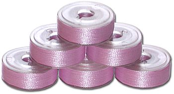 72 L Size Pre-Wound Plastic Sided Bobbins - Pink Plum LT (P565)