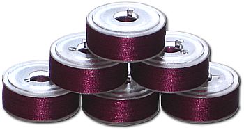 144 L Size Pre-Wound Plastic Sided Bobbins - Plum DK (P570)