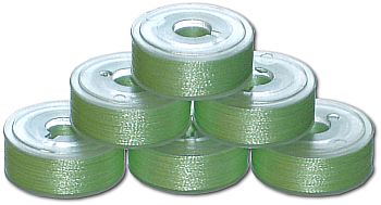 72 L Size Pre-Wound Plastic Sided Bobbins - Yellow Green LT (P719)