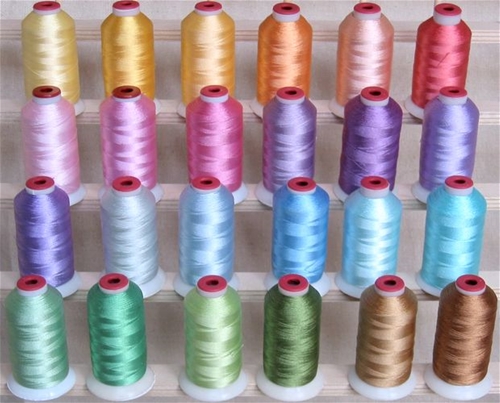 Pastel 24-Cone Polyester Embroidery Threads Kit ThreaDelight