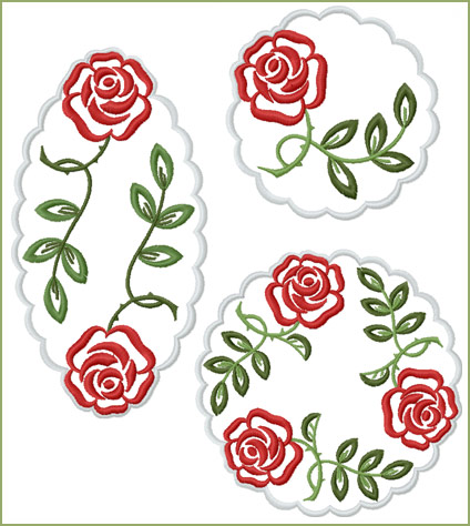 In-hoop Roses Doilies