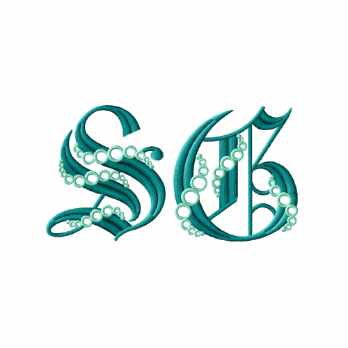 Seafoam Gothic Alphabet